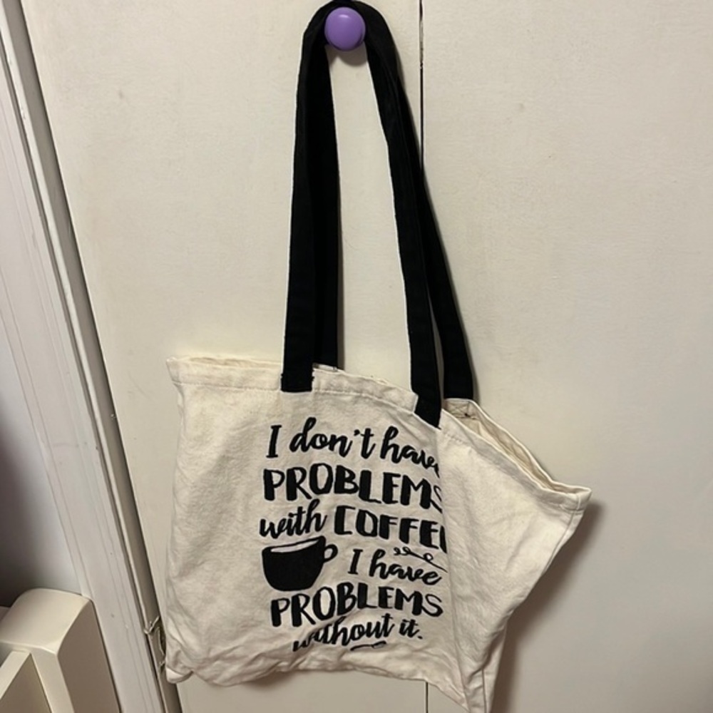 Coffee Quote Canvas Tote